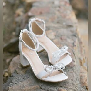 Elegant White Ankle Strap Heels